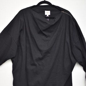 Black Sweater with Zip Detail on Sleeve